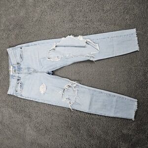 Levi's Women's Premium Wedgie Straight Jeans 25x26 Faded Wash Distressed